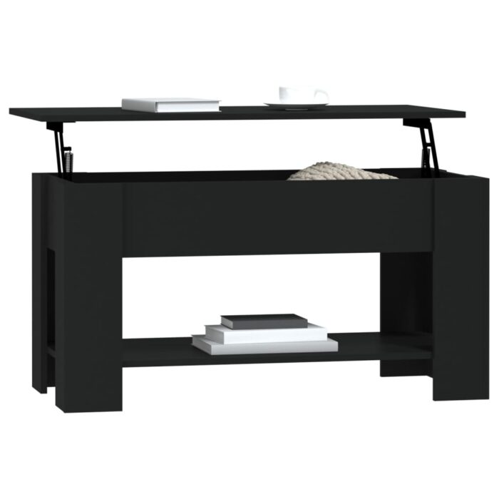 Table basse noir 101x49x52 cm bois d'ingénierie – Image 5