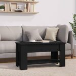 Table basse noir 101x49x52 cm bois d'ingénierie – Image 6