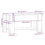 Table basse noir 101x49x52 cm bois d'ingénierie – Image 7