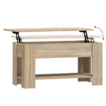 Table basse chêne sonoma 101x49x52 cm bois d'ingénierie – Image 4