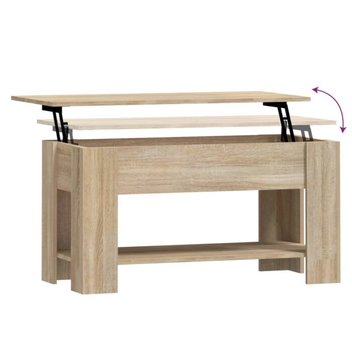 Table basse chêne sonoma 101x49x52 cm bois d'ingénierie – Image 4