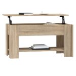 Table basse chêne sonoma 101x49x52 cm bois d'ingénierie – Image 5