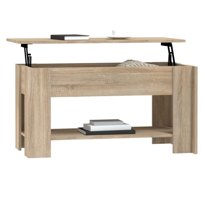 Table basse chêne sonoma 101x49x52 cm bois d'ingénierie – Image 5