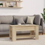 Table basse chêne sonoma 101x49x52 cm bois d'ingénierie – Image 6