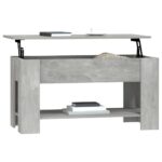 Table basse gris béton 101x49x52 cm bois d'ingénierie – Image 5
