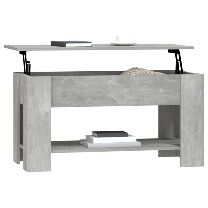 Table basse gris béton 101x49x52 cm bois d'ingénierie – Image 5