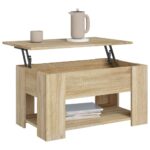 Table basse chêne sonoma 79x49x41 cm bois d'ingénierie – Image 2