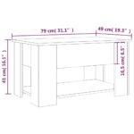 Table basse chêne sonoma 79x49x41 cm bois d'ingénierie – Image 6