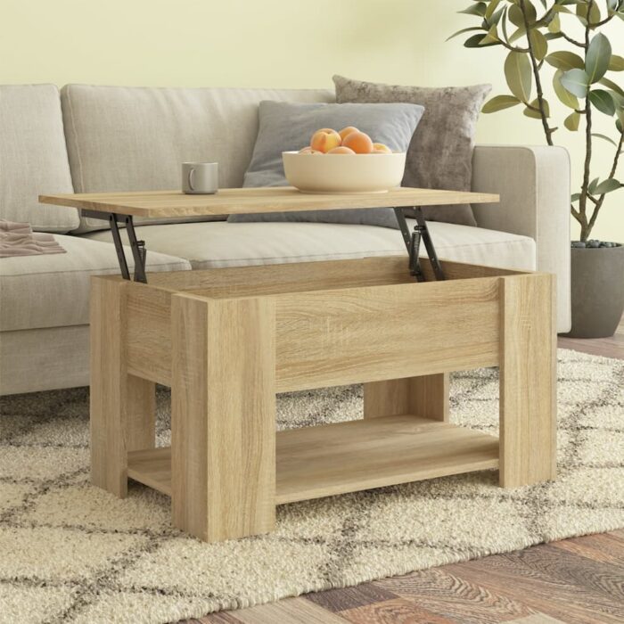 Table basse chêne sonoma 79x49x41 cm bois d'ingénierie – Image 1