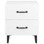 Tables de chevet 2 pcs Blanc 40x35x47,5 cm – Image 2