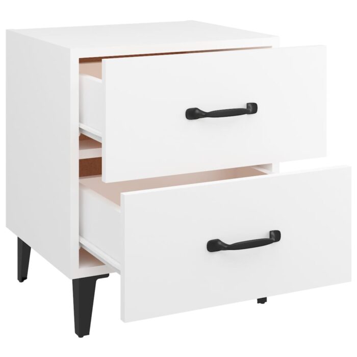 Tables de chevet 2 pcs Blanc 40x35x47,5 cm – Image 4