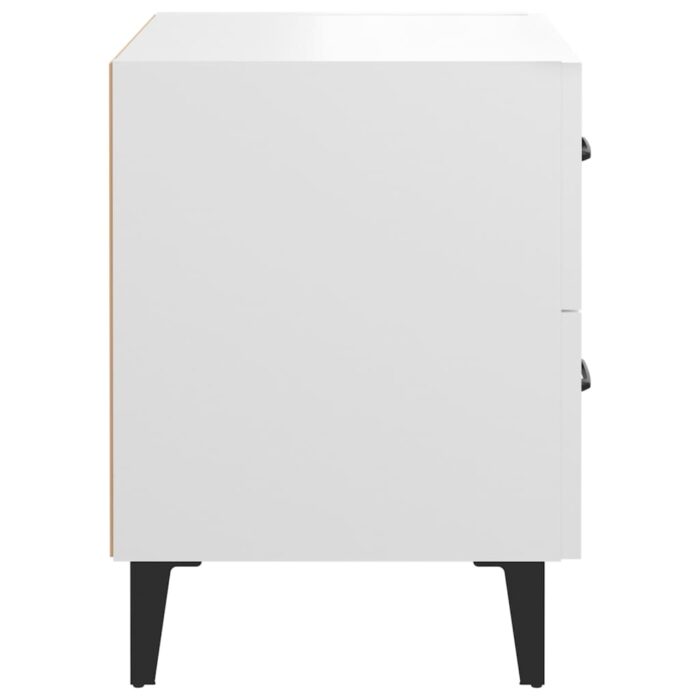 Tables de chevet 2 pcs Blanc 40x35x47,5 cm – Image 5