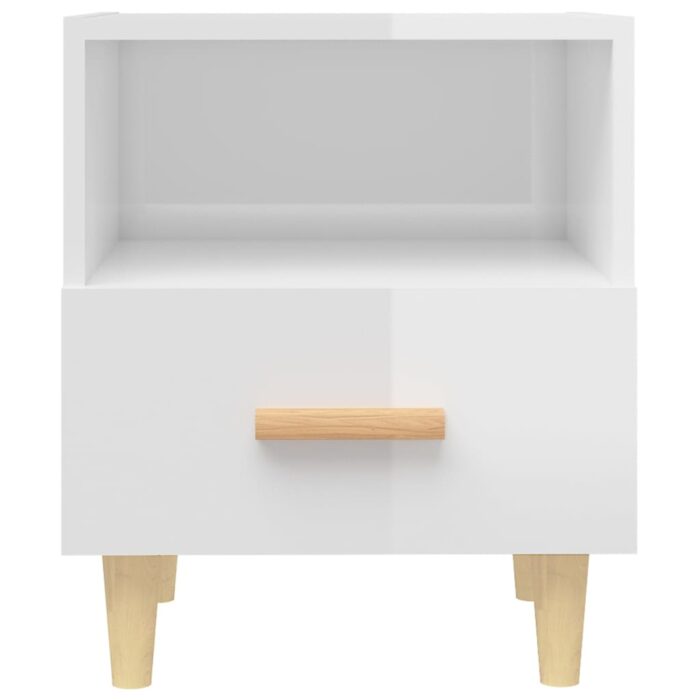 Tables de chevet 2 pcs blanc brillant 40x35x47 cm – Image 2