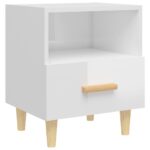 Tables de chevet 2 pcs blanc brillant 40x35x47 cm – Image 3