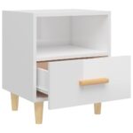 Tables de chevet 2 pcs blanc brillant 40x35x47 cm – Image 4