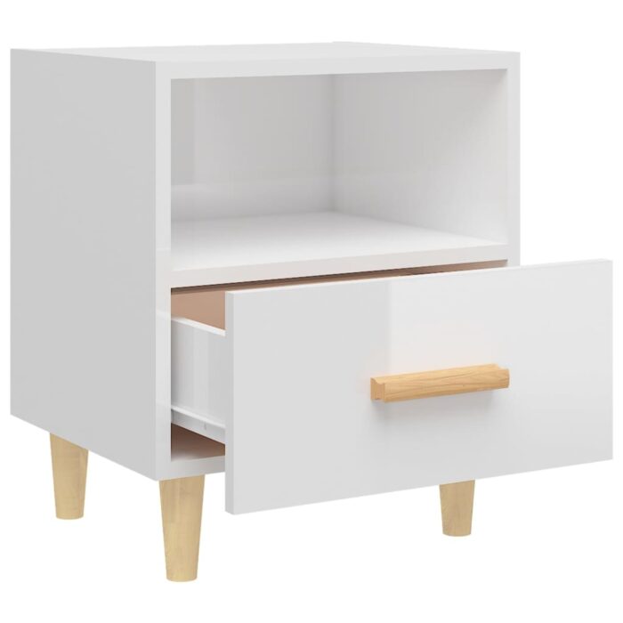 Tables de chevet 2 pcs blanc brillant 40x35x47 cm – Image 4