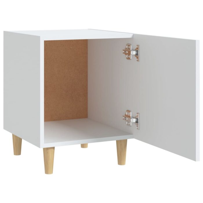 Tables de chevet 2 pcs Blanc Bois d'ingénierie – Image 4