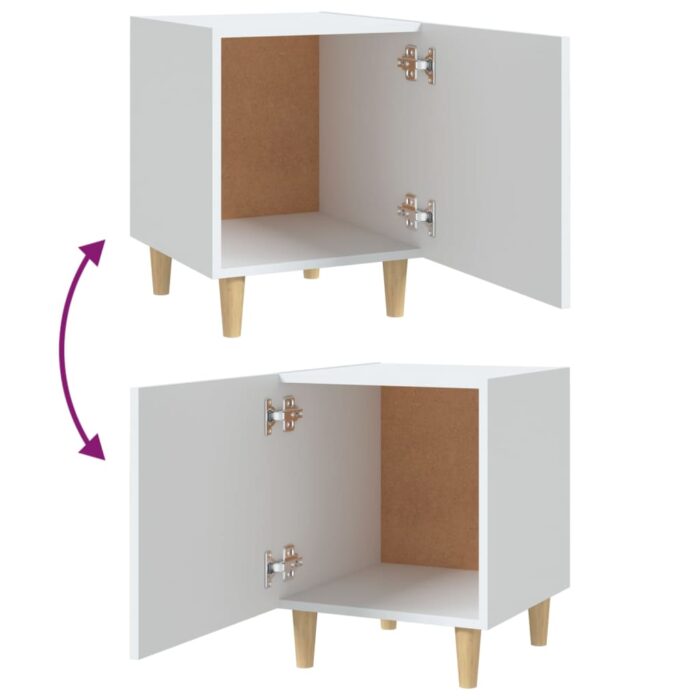 Tables de chevet 2 pcs Blanc Bois d'ingénierie – Image 5