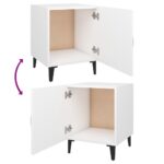 Tables de chevet 2 pcs Blanc Bois d'ingénierie – Image 5