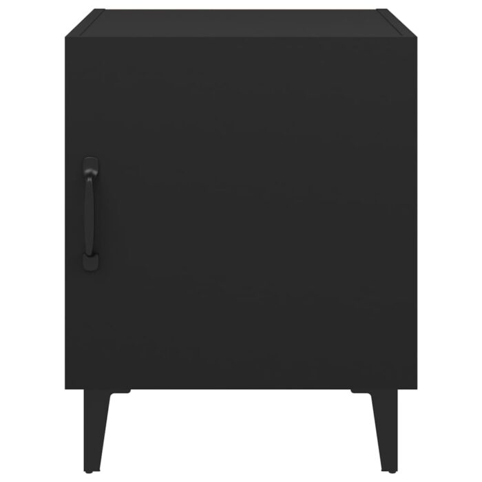 Tables de chevet 2 pcs Noir Bois d'ingénierie – Image 2