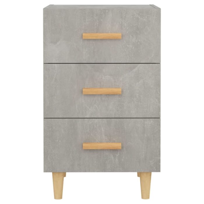 Table de chevet gris béton 40x40x66 cm bois d'ingénierie – Image 2