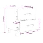 Table de chevet Chêne fumé 40x35x47,5 cm – Image 5