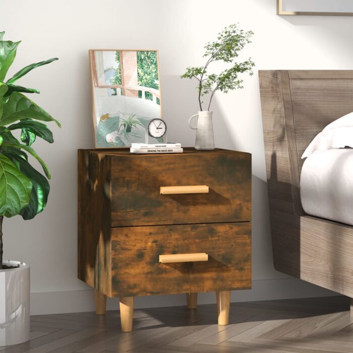 Table de chevet Chêne fumé 40x35x47,5 cm – Image 1