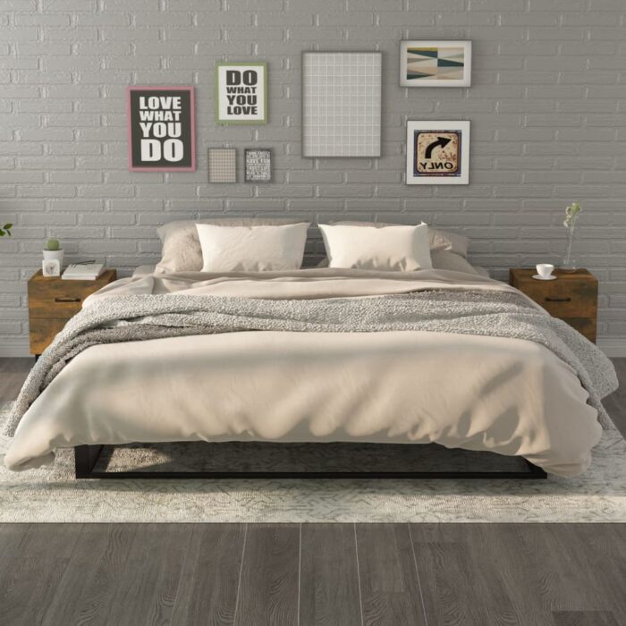 Tables de chevet 2 pcs Chêne fumé 40x35x47,5 cm – Image 1