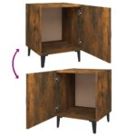 Tables de chevet 2 pcs Chêne fumé Bois d'ingénierie – Image 5