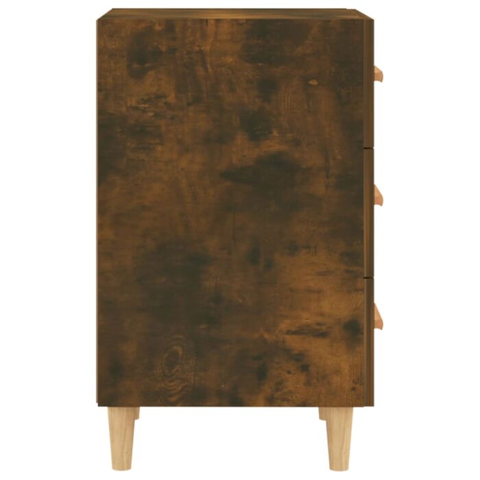 Table de chevet chêne fumé 40x40x66 cm bois d'ingénierie – Image 3