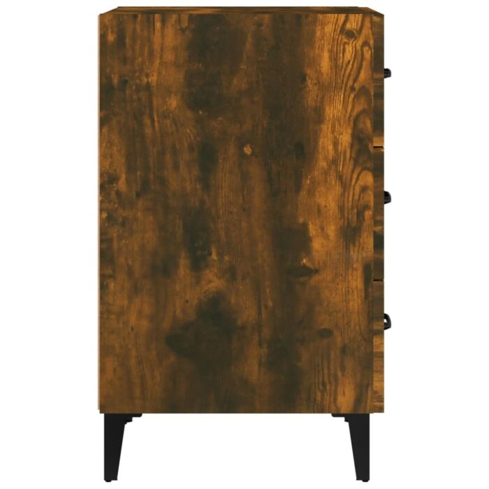 Table de chevet chêne fumé 40x40x66 cm bois d'ingénierie – Image 2