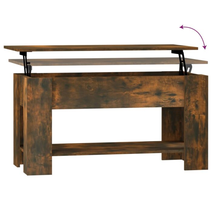 Table basse Chêne fumé 101x49x52 cm Bois d'ingénierie – Image 4
