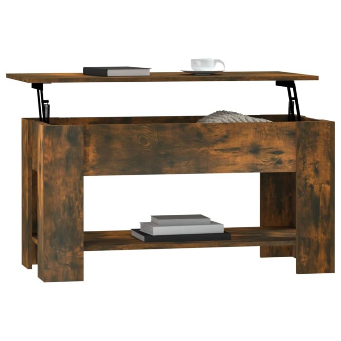 Table basse Chêne fumé 101x49x52 cm Bois d'ingénierie – Image 5