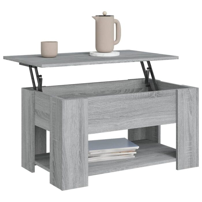 Table basse Sonoma gris 79x49x41 cm Bois d'ingénierie – Image 2