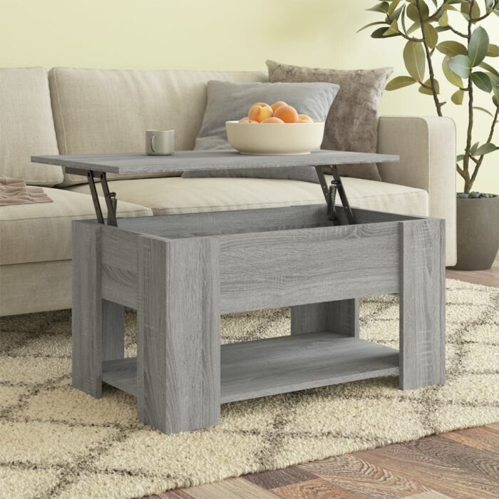 Table basse Sonoma gris 79x49x41 cm Bois d'ingénierie – Image 1