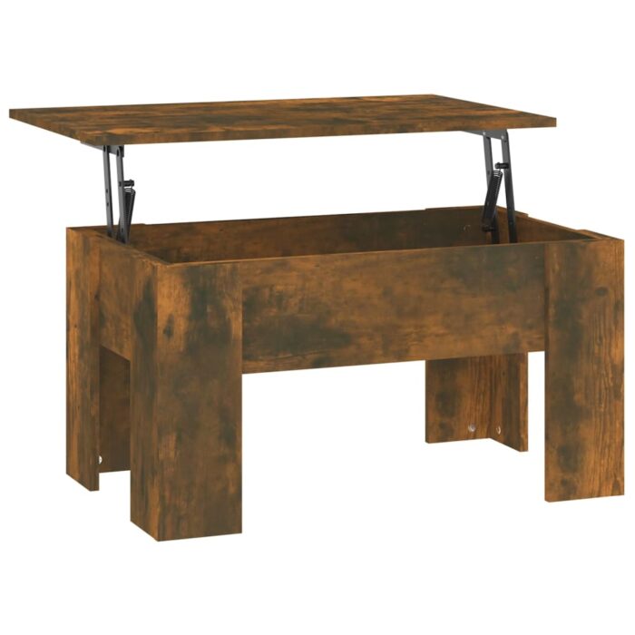 Table basse Chêne fumé 79x49x41 cm Bois d'ingénierie – Image 3