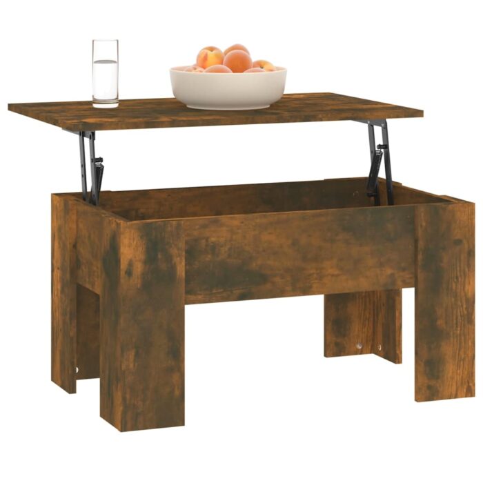 Table basse Chêne fumé 79x49x41 cm Bois d'ingénierie – Image 4