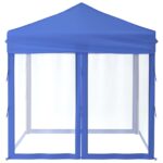 Tente de réception pliable avec parois Bleu 2x2 m – Image 2