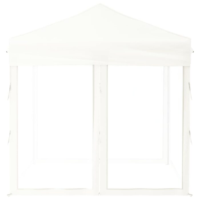 Tente de réception pliable avec parois Blanc 2x2 m – Image 2