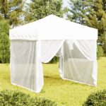 Tente de réception pliable avec parois Blanc 2x2 m