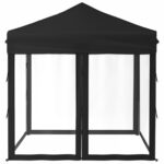 Tente de réception pliable avec parois Noir 2x2 m – Image 2