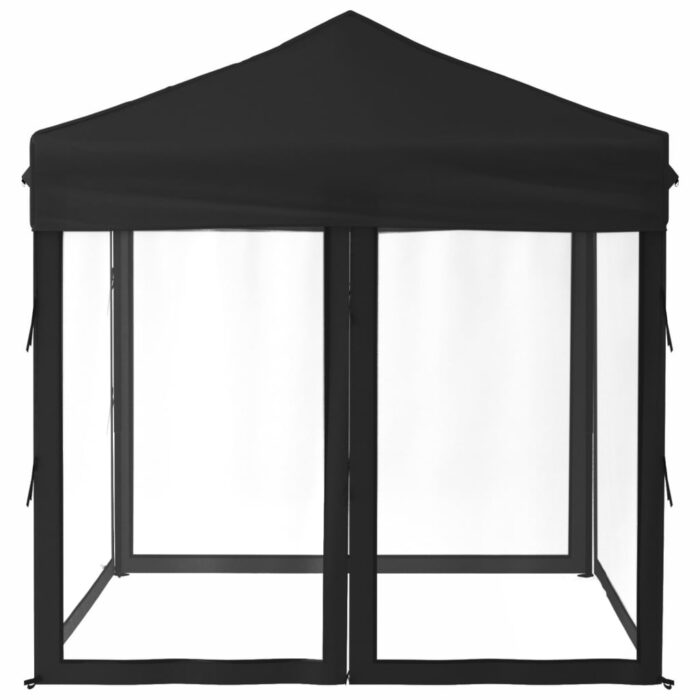 Tente de réception pliable avec parois Noir 2x2 m – Image 2