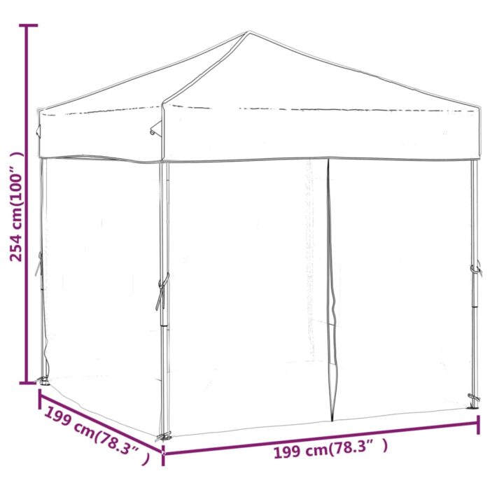 Tente de réception pliable avec parois Taupe 2x2 m – Image 7