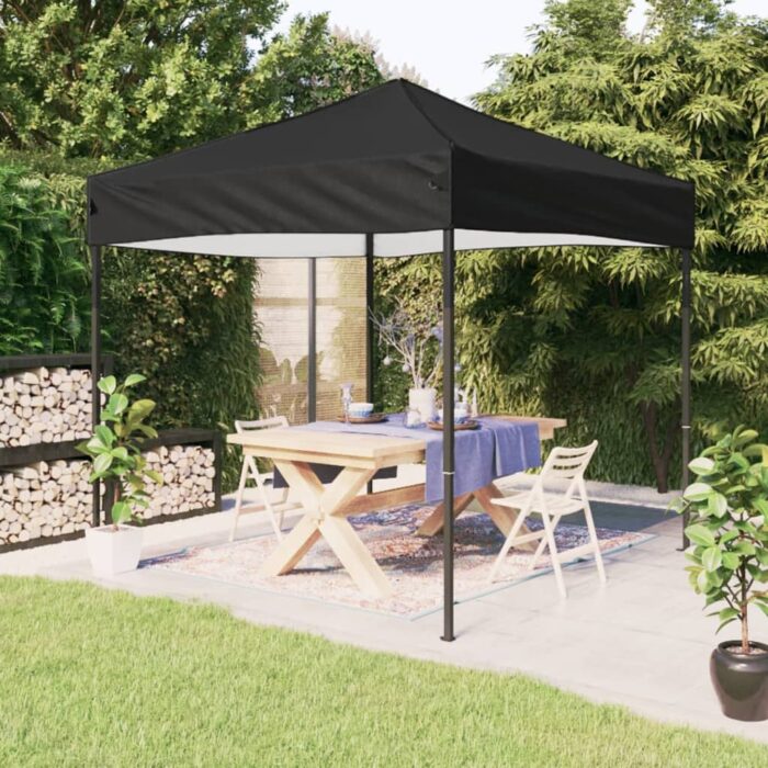 Tente de réception pliable Noir 3x3 m – Image 1