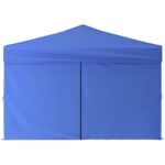 Tente de réception pliable avec parois Bleu 3x3 m – Image 2
