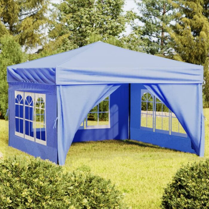 Tente de réception pliable avec parois Bleu 3x3 m – Image 1