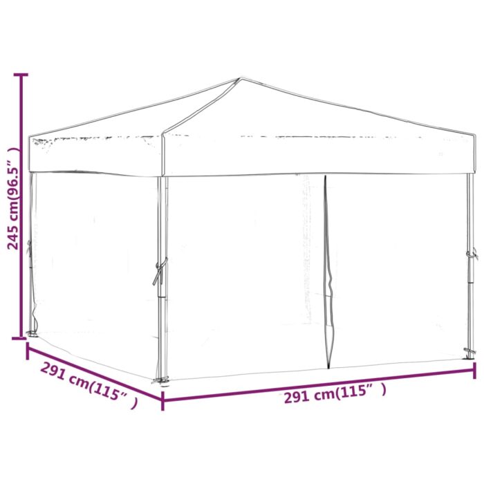 Tente de réception pliable avec parois Blanc 3x3 m – Image 7