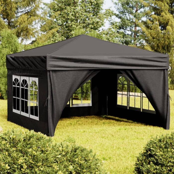 Tente de réception pliable avec parois Noir 3x3 m – Image 1