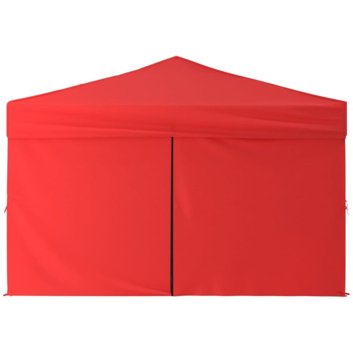 Tente de réception pliable avec parois Rouge 3x3 m – Image 2