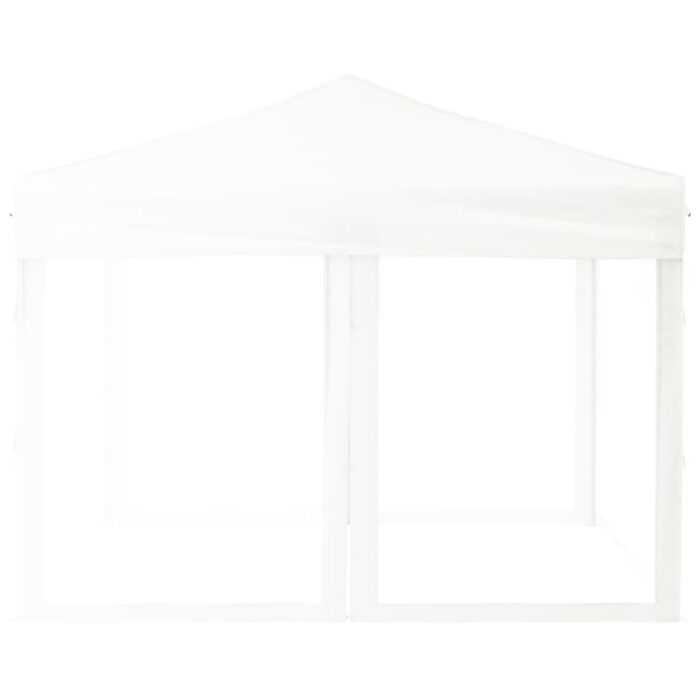Tente de réception pliable avec parois Blanc 3x3 m – Image 2